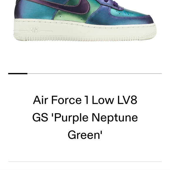 Air Force 1 Low LV8 GS Purple Neptune Green - Picture 3 of 5